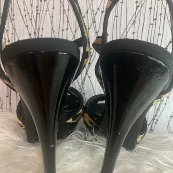 BCBGeneration Faux Leopard Print Open-Toe Heels - Picture 5 of 8